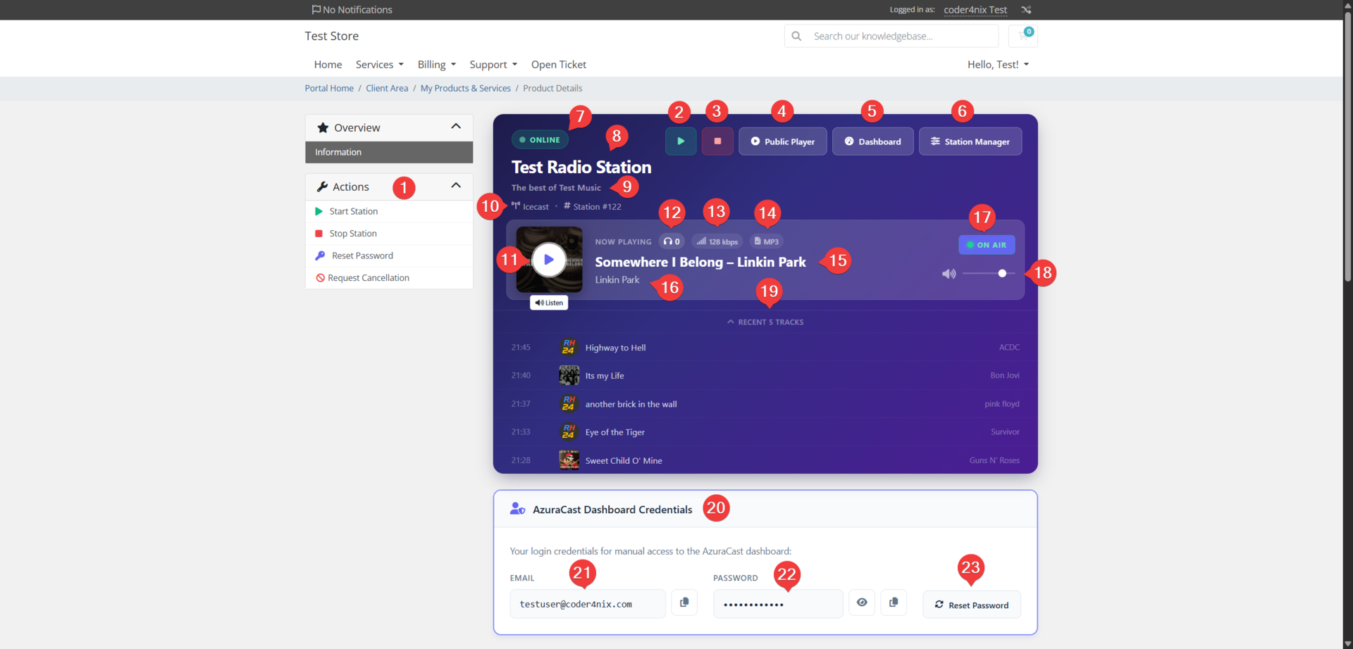 Client Area Hero Player with SSO Controls