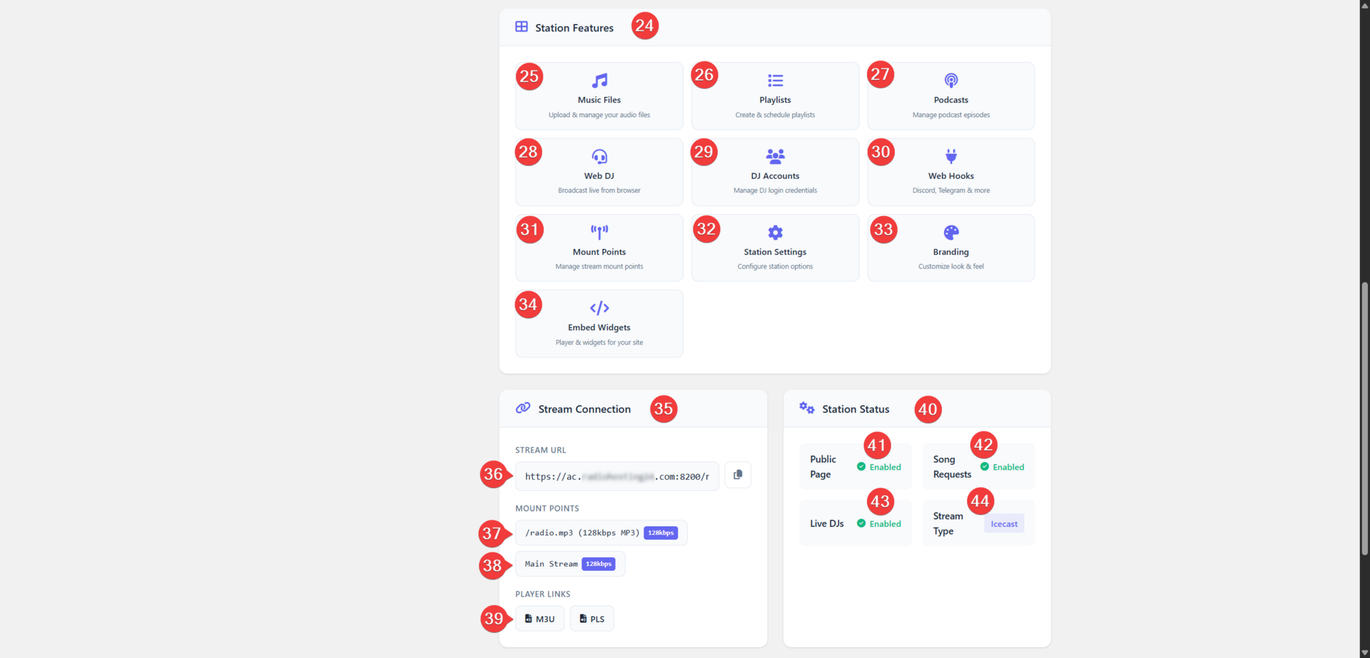 Station Features Grid with SSO Deep-Links